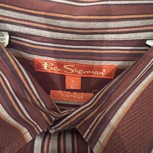 Ben Sherman Men's Striped Shirt - Brown